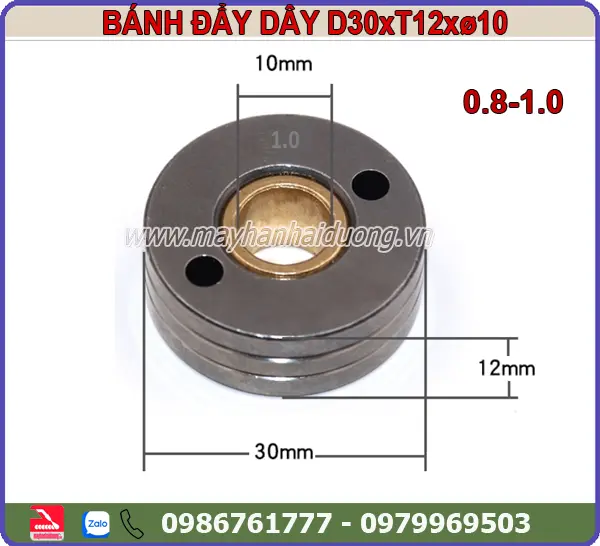 BÁNH ĐẨY DÂY HÀN MIG 30x12x10 (0.8-1.0)