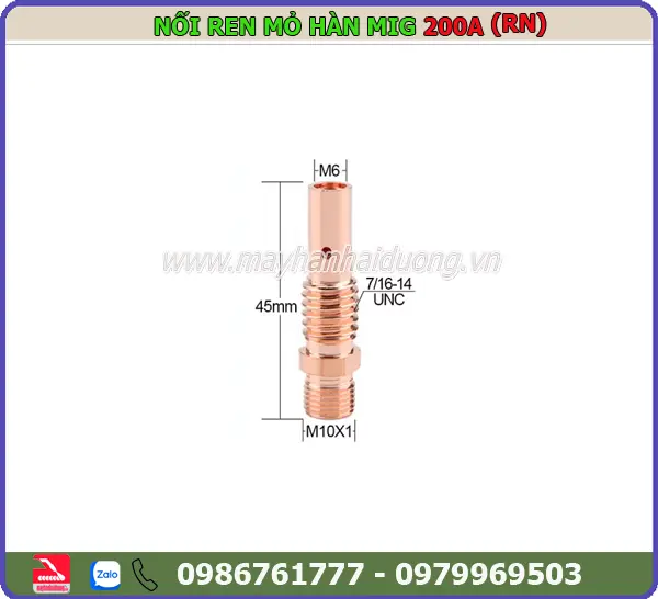 NỐI BÉP MỎ HÀN MIG 200A (RT-Cu)