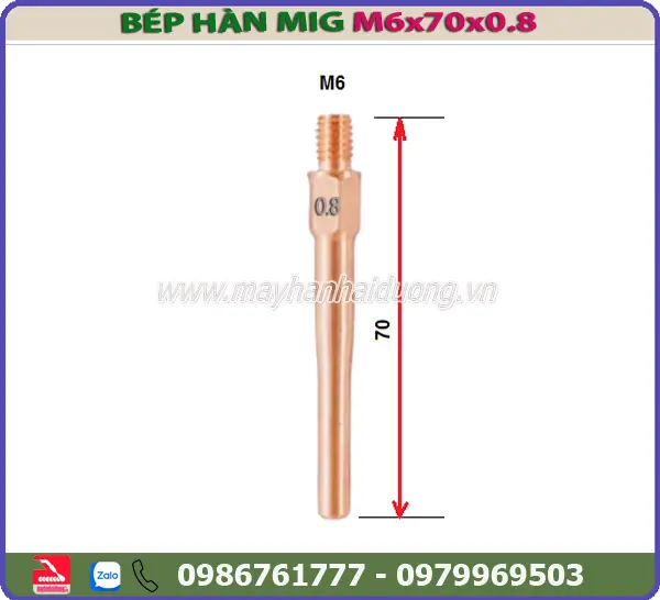 BÉP HÀN MIG M6x70x0.8