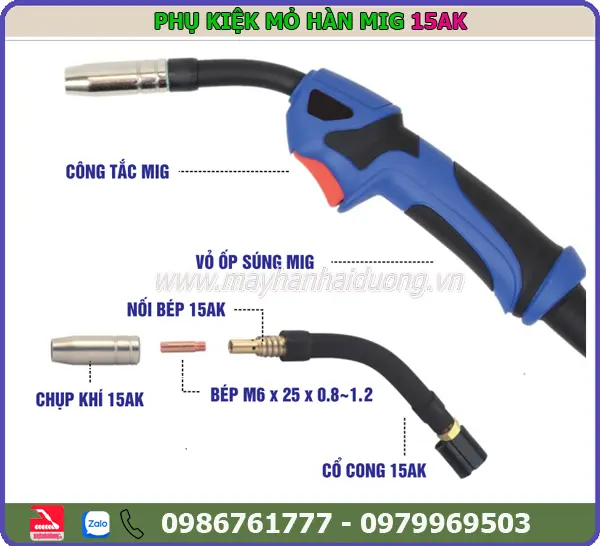 CỔ CONG MỎ HÀN MIG 15AK