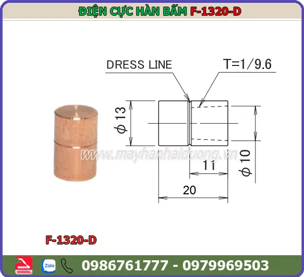 ĐIỆN CỰC HÀN BẤM 13x20 (PHẲNG)