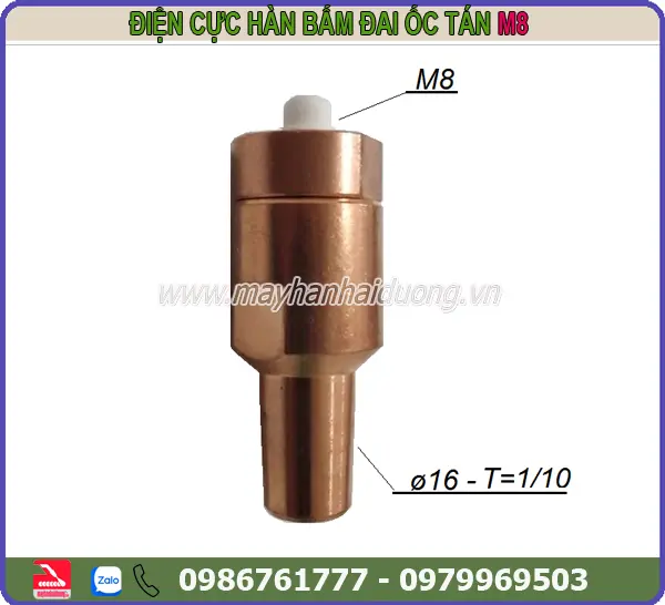 ĐIỆN CỰC HÀN BẤM ĐAI ỐC TÁN M8